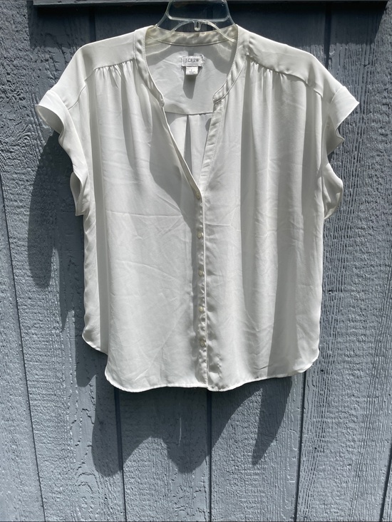 J. Crew Tops - J. Crew Off White Button-Front Cap-Sleeve Blouse